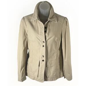 i.e. Relaxed Vintage Cotton Jacket khaki tan M southwestern Cowgirl Chic 88-17